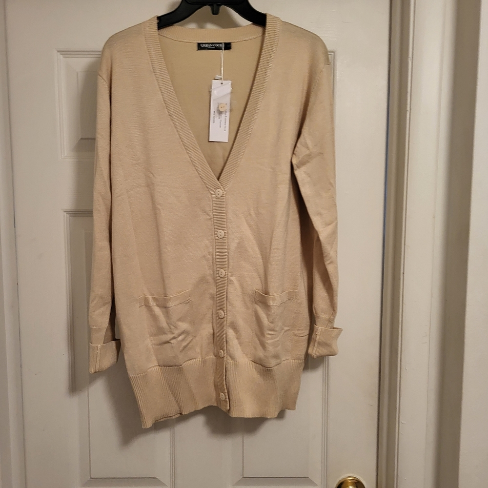 Sweater, tan color, size large, ladies